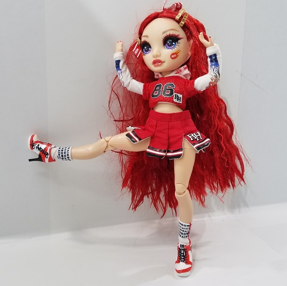 L.O.L SURPRISE RAINBOW HIGH CHEER RUBY ANDERSON RED FASHION CHEERLEADER DOLL 10" - Picture 1 of 11